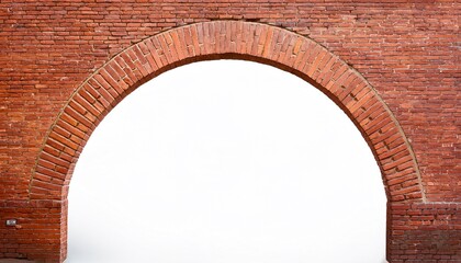 brick archway brick wall white background