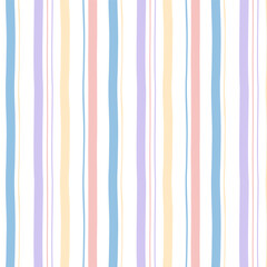 Pastel striped fabric texture background.Multicolor seamless stripe pattern.Hand drawn vertical stripes lines abstract repeat pattern vector illustration background wallpaper.