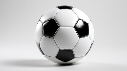 A 4K photo of soccer ball on white.