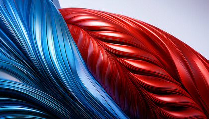 a close up of a red and blue abstract design
