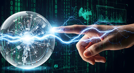 Interactive digital sphere with electric touch: A futuristic technological innovation