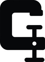 Silhouette of a C-clamp used in machine shops Engineering tools silhouette