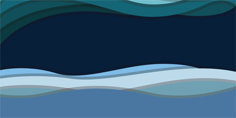 Obraz premium Abstract paper cut shape wave background