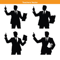 Female teacher vector silhouette illustration black color, woman teacher, teacher vector silhouette,Female teacher vector art silhouette