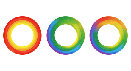 Watercolor Rainbow Rings - Pride LGBTQ Colorful Vector Art