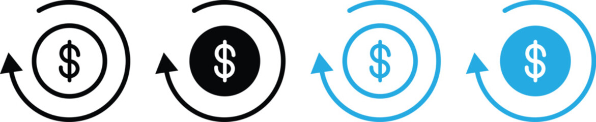 time is money icon. money time icon, dollar time icon
