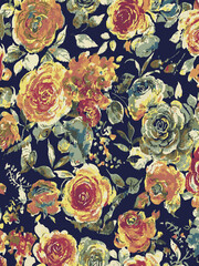 art abstract floral pattern watercolors effect warm colors