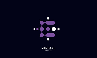 Monogram Letter E logo design, Digital technology letter E logo 