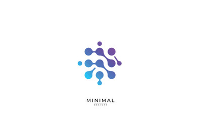Data technology logo design, connected dots.