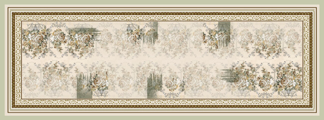 digital silk scarf design with seamless textile pattern