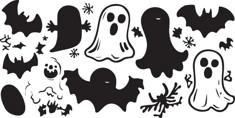 Halloween Vector Art: Bats, Ghosts, Spiders, Cute Spooky Clipart