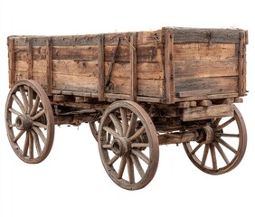 Obraz premium Old wooden wagon, weathered and rustic