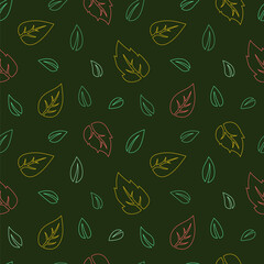 Seamless pattern with colorful autumn leaves