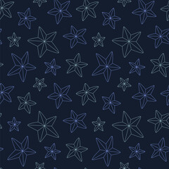 Seamless pattern with neon stars