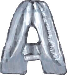 メタリックな文字_A