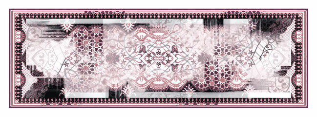digital silk scarf design with seamless textile pattern
