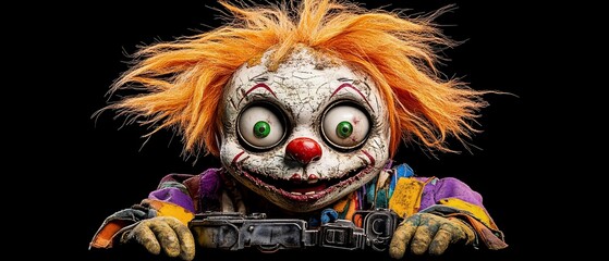 Fototapeta premium Creepy Clown Doll Figure