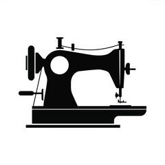 Vintage sewing machine silhouette illustration