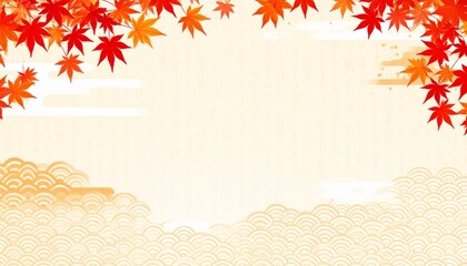 Fototapeta premium 秋 紅葉 もみじフレーム サムネイル