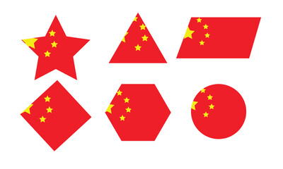 China flag icon geometric shapes.
