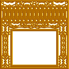 golden frame a white background, 3d wall art, Ideal for wall art design, luxury, fashion, decorative themes, and projects.
