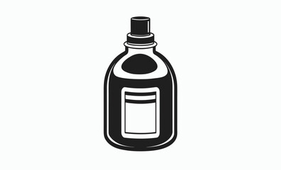 Soap bottle silhouette, pump dispenser icon, hygiene container shape, body wash bottle silhouette vector illustration 