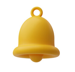3D Rendered Golden Bell Icon;  Notification, Alert, Announcement, App Design Element.