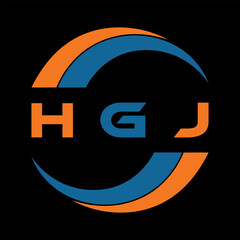 HGJ letter design. HGJ letter technology logo design on a Black background. HGJ Monogram logo design for an entrepreneur and business	