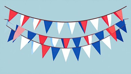 Obraz premium Decorated Paris landmark with patriotic theme, flat design