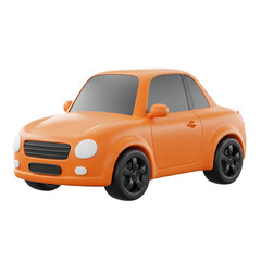 A glossy orange stylized automobile, digitally crafted, offers a fresh perspective on contemporary vehicle design.