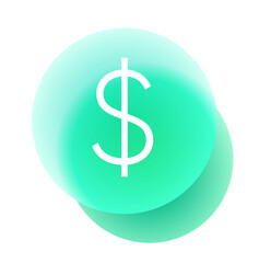 Modern Teal and White Dollar Sign Icon:  Abstract Financial Graphic Design