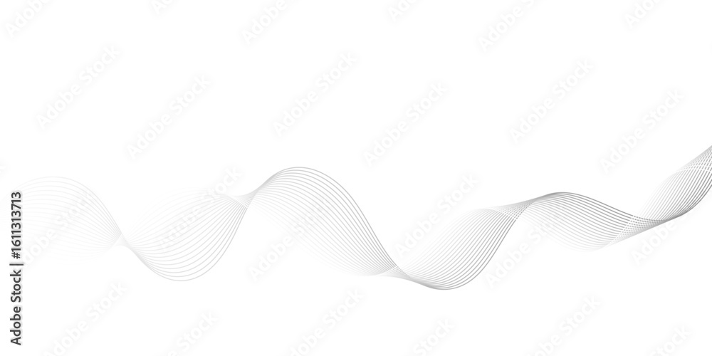 Poster abstract grey wavy lines digital frequency track equalizer background. curved wave smooth stripe sea
