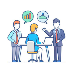 business people with speech bubbles