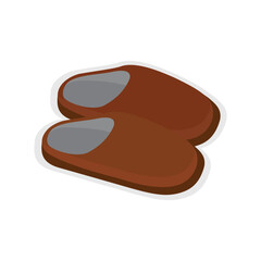 Cozy brown slippers with editable background