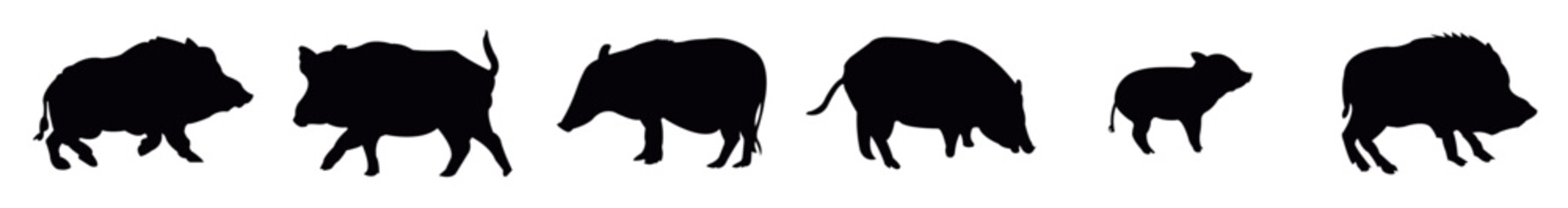 Pig silhouette icon vector design, Wild Boar Silhouette
vector illustration