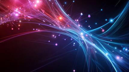 Obraz premium Futuristic Digital Light Wave with Glowing Connections