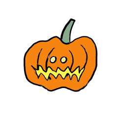 halloween pumpkins with jack-o'-lantern faces in full color. PNG