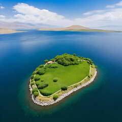 Aerial, Small Peninsula At The Sevan Lake, Armenia