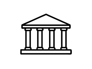 Fototapeta premium Greek Temple line art Icon Vector Illustration 