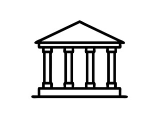  Greek Temple line art Icon Vector Illustration 
