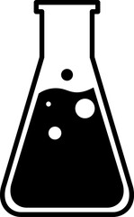  Lab flask icon black and white. Vector illustration