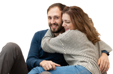 Couple in love man with woman happy together casual happy love people