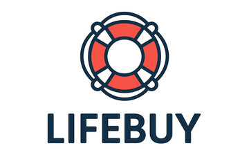 Obraz premium Modern Lifebuoy Logo Vector Illustration. Creative Flat Rescue Ring Icon. Nautical Safety Equipment Symbol for Business, Emergency, Water Protection, Insurance, Boating, Maritime Branding Concepts