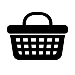 Fototapeta premium Wicker Basket Solid Icon for Storage, Home Decor, and Organization Concepts
