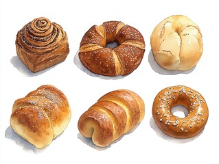 Assorted Fresh Bakery Pastries and Breads for Culinary Delight