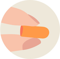 Fingers Holding Noise Cancelling Earplugs Illustration