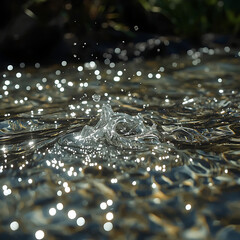 The flow of transparent water is a beautiful sight.