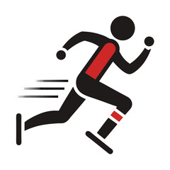 Silhouette of an Athlete Starting a Race with Determination and Focus on Achieving Success	