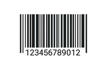 Simple barcode vector icon. Universal product code for scanning. Retail business concept for price, sale, purchase, and identification. Commercial tag label symbol graphic.