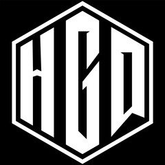 HGQ letter design. HGQ letter technology logo design on a Black background. HGQ Monogram logo design for an entrepreneur and business	
